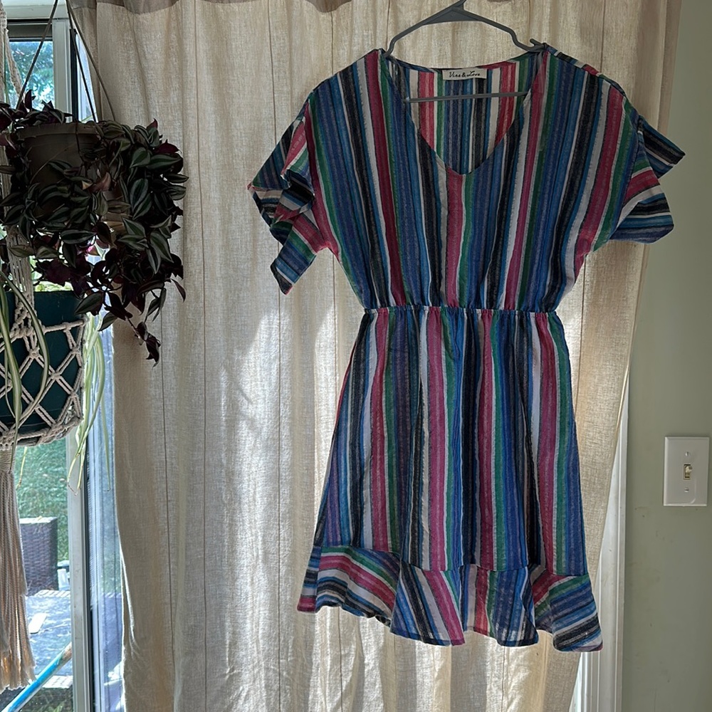 Striped linen dress